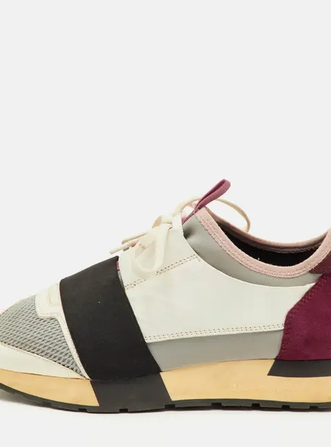Balenciaga Race Runner Size 38 Multicolor Leather, Mesh and Neoprene Low Top Sneakers