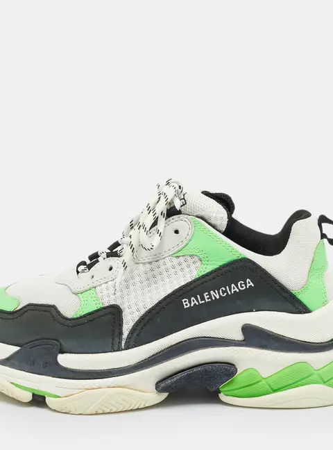 Balenciaga Triple S Size 40 Multicolor Leather and Mesh Low Top Sneakers