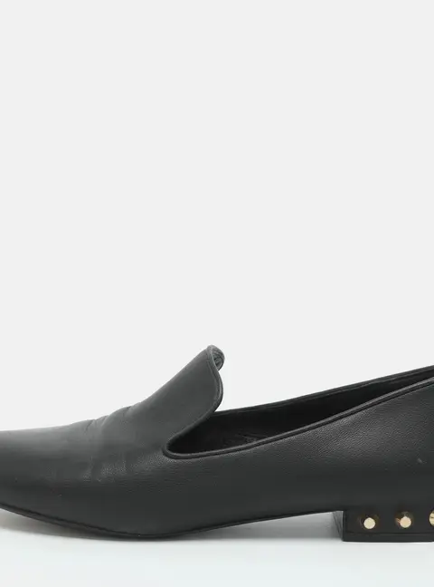 Balenciaga Size 39 Black Leather Studded Loafers