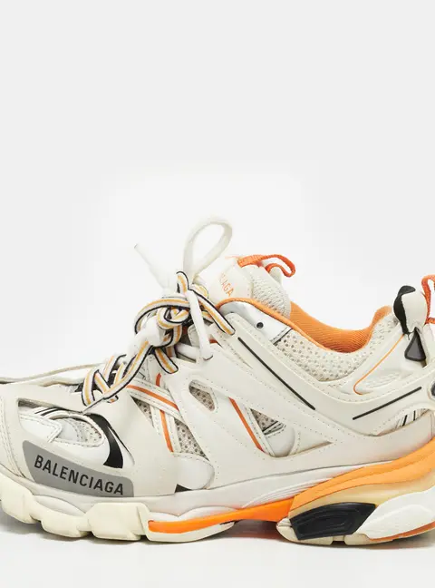 Balenciaga Track Size 37 Tricolor Faux Leather and Mesh Lace Up Sneakers