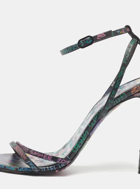 Balenciaga Size 38.5 Multicolor Leather Ankle Strap Sandals