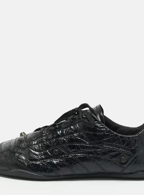 Balenciaga City Size 39 Black Leather Lace Up Sneakers