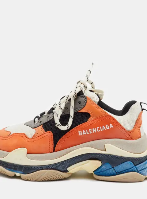 Balenciaga Triple S Size 35 Multicolor Faux Leather and Mesh Sneakers