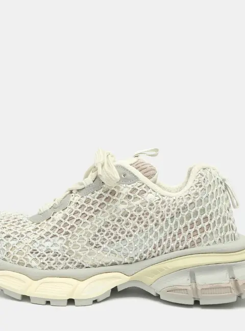 Balenciaga  3XL Size 38 Grey Fishnet Strass Low Top Sneakers