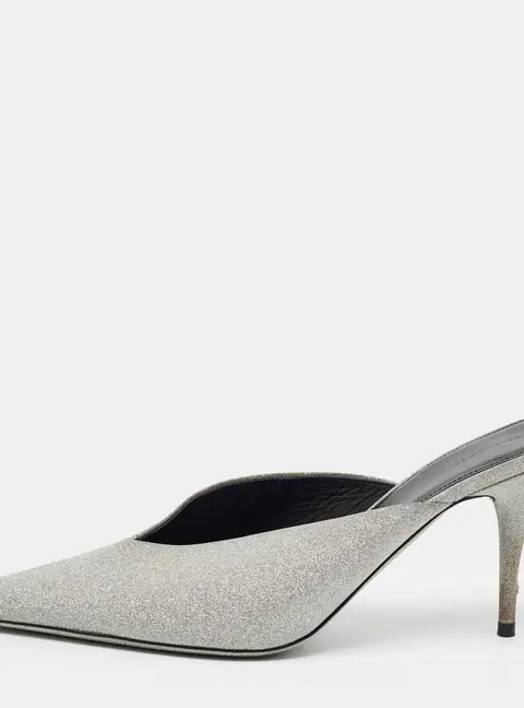 Balenciaga Knife Size 40 Silver Glitter Mules