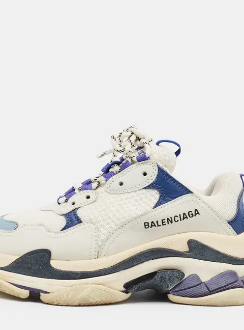Balenciaga Triple S Size 38 Multicolor Leather and Mesh Low Top Sneakers