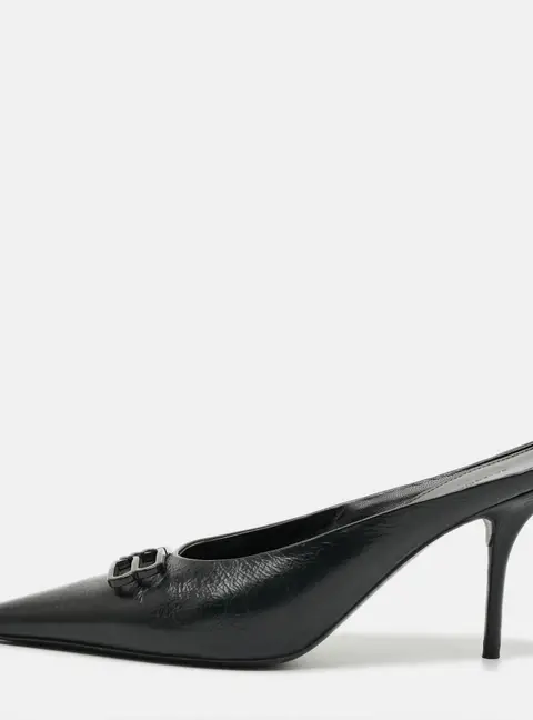 Balenciaga Knife Size 39.5 Black Leather Mules