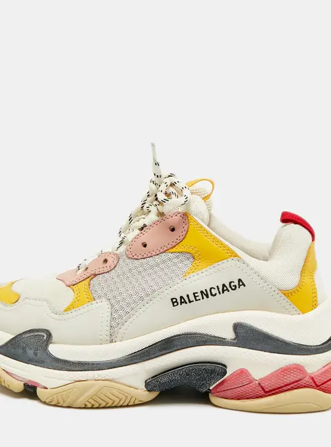 Balenciaga Triple S Size 39 Multicolor Mesh and Nubuck Leather Lace Up Sneakers