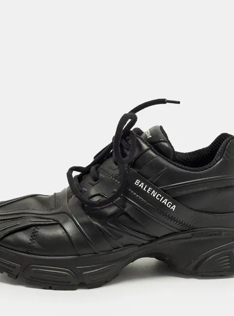Balenciaga Phantom Size 38 Black Faux Leather Lace Up Sneakers
