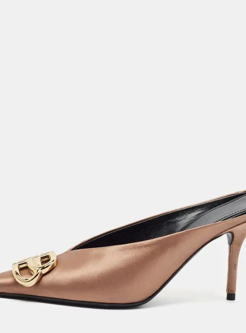 Balenciaga Knife Size 36 Brown Satin Mules