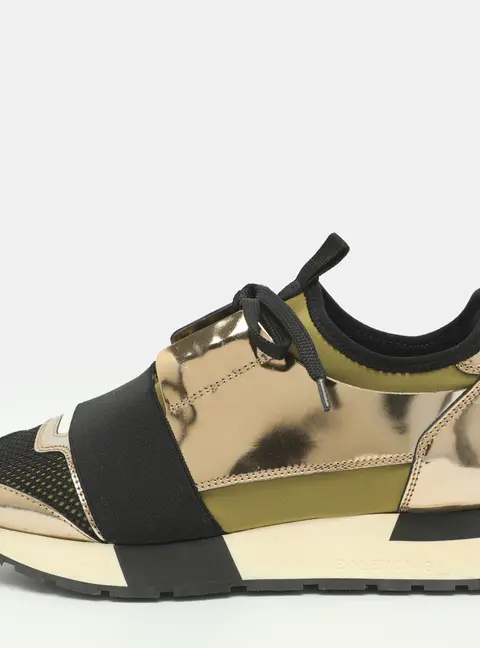 Balenciaga Race Runner Size 37 Multicolor Leather and Mesh Low Top Sneakers