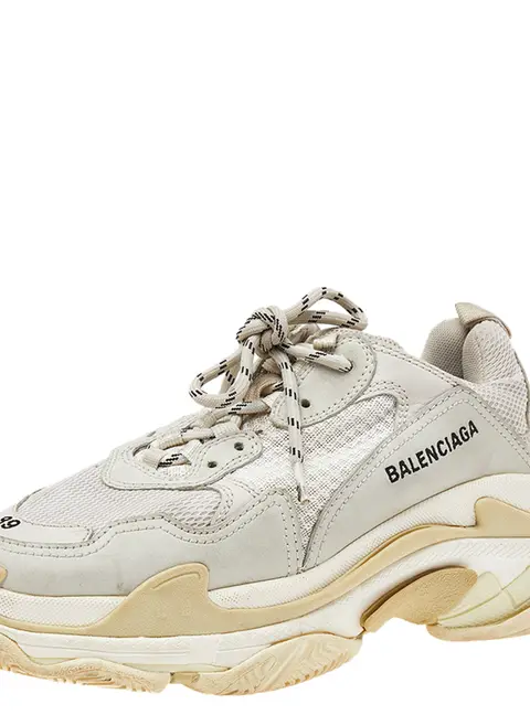 Balenciaga Triple S Clear Size 39 Grey Leather and Mesh Low Top Sneakers