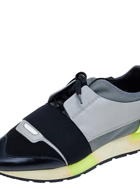 Balenciaga Multicolor Mesh And Leather Race Runner Sneakers Size 39