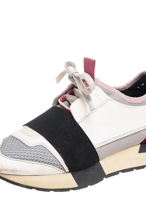 Balenciaga Race Runner Size 35 Multicolor Leather, Mesh and Suede Low Top Sneakers