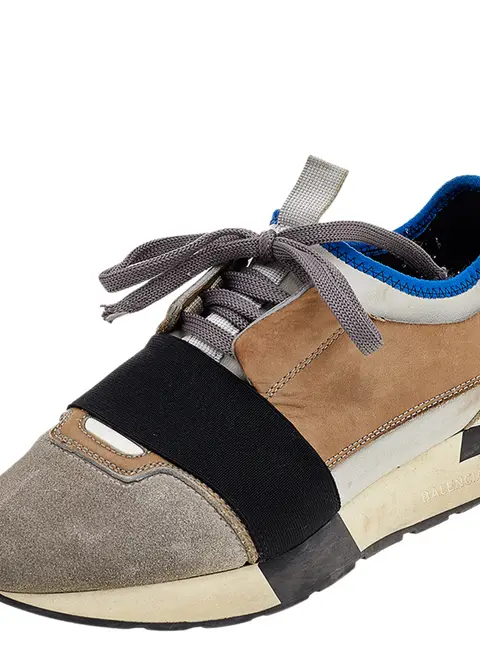Balenciaga Race Runner Size 37 Multicolor Fabric, Leather and Suede Low Top Sneakers