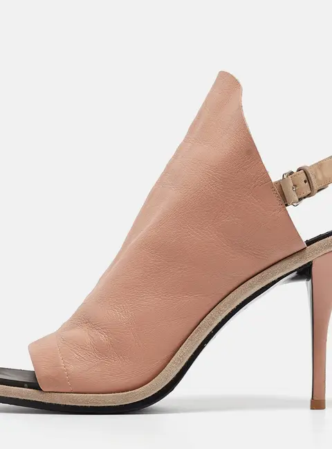 Balenciaga Pink/Beige Leather and Suede Glove Sandals Size 41