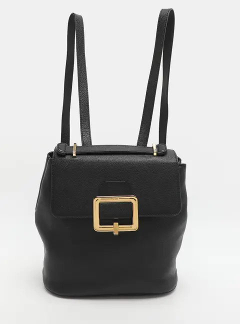 Bally Black Jayden Buckle Detail Backpack
