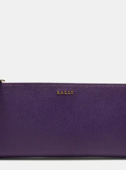 Bally Purple Leather Continental Wallet