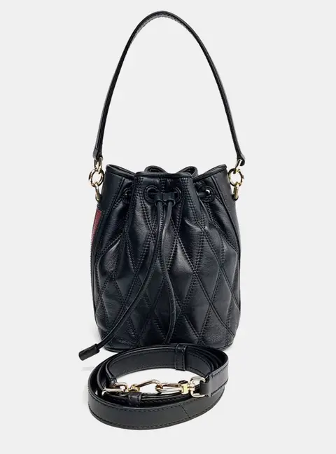 Bally Donna Black Leather Bucket Bag