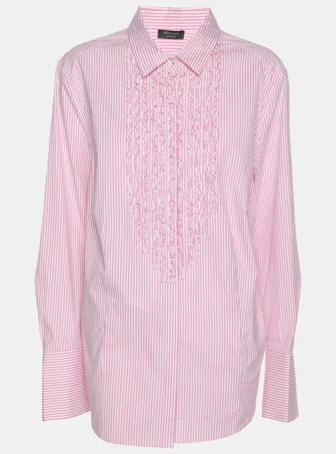 Weekend by Basler Pink/White Striped Cotton Shirt XL