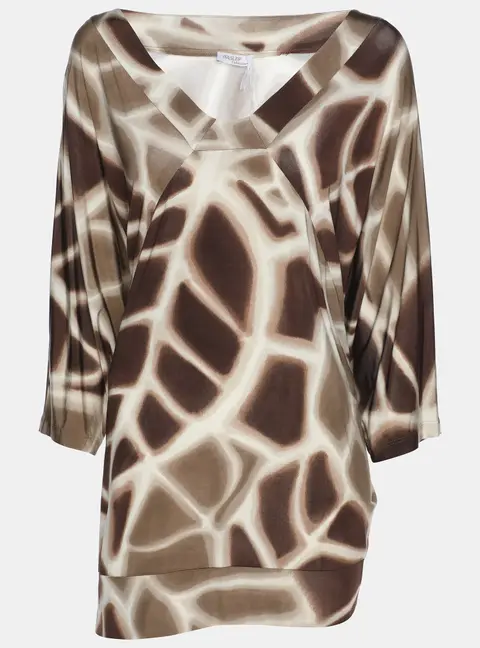 Basler Brown Printed Jersey Top XXL