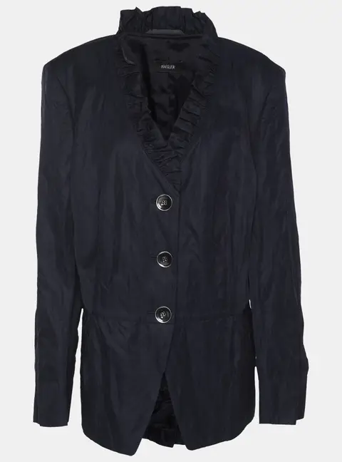 Basler Navy Blue Nylon Fabric Blazer XXL