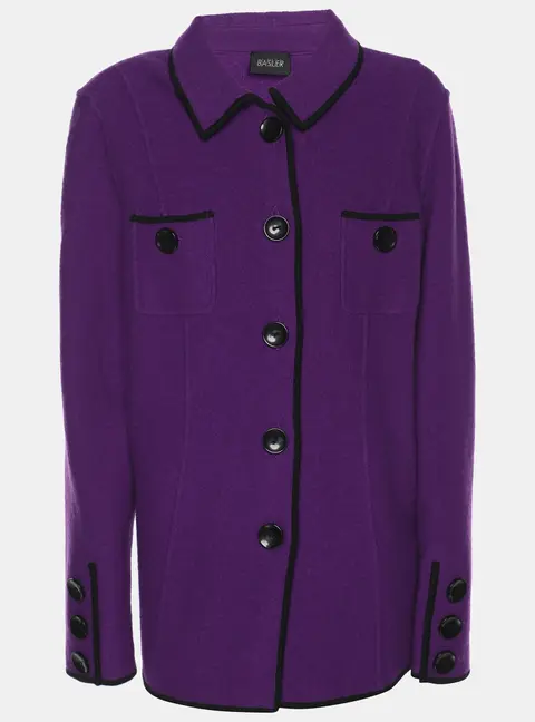 Basler Purple Wool Button Jacket L