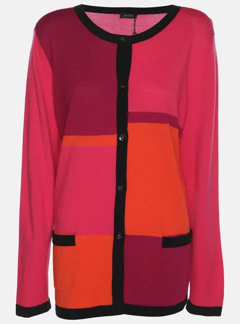 Basler Colorblock Stretch Knit Sweater XL