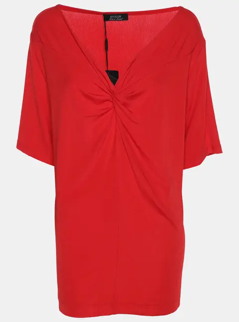 Basler Red Jersey V Neck Top XL