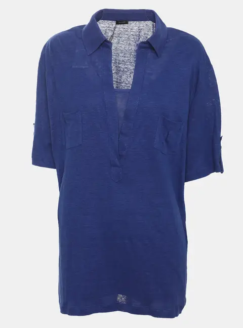 Basler Blue Linen Top XXXL