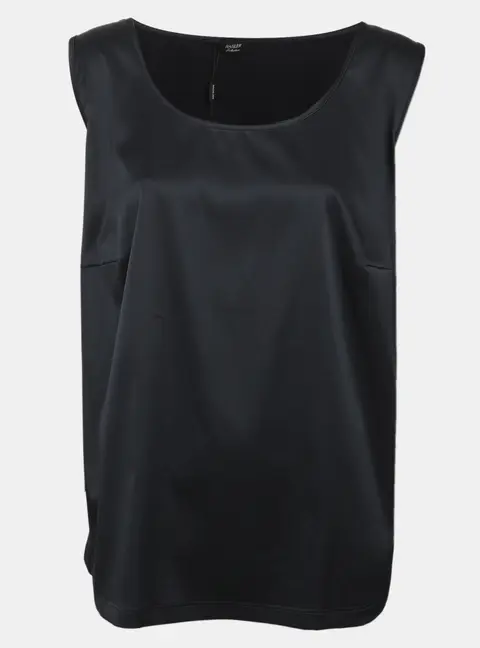 Basler Dark Navy Satin Sleeveless Top XXL