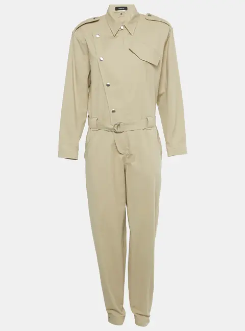 Barbara Bui Beige Cotton Belted Jumpsuit S