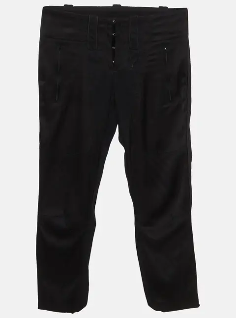 Barbara Bui Black Denim and Satin Mid Rise Culottes S
