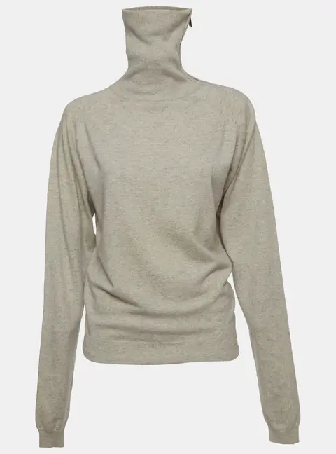 Barbara Bui Grey Knit Long Sleeve Turtleneck Sweatshirt S