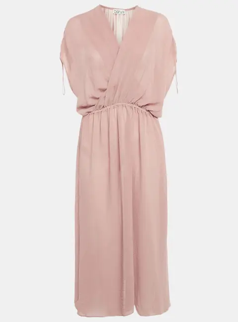Baruni Mauve Sheer Crepe Maxi Dress XL