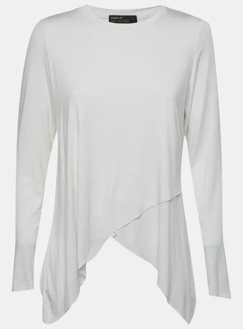 Benjamin Jay Off White Jersey Asymmetrical Top M