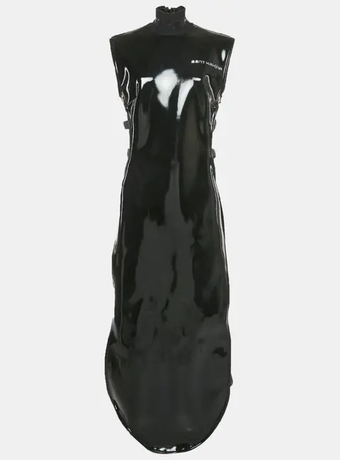Bent kahina Black Latex High Gloss Cut Out Dress M