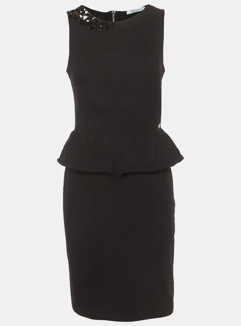 Blumarine Black Jersey Embellished Sleeveless Midi Dress M