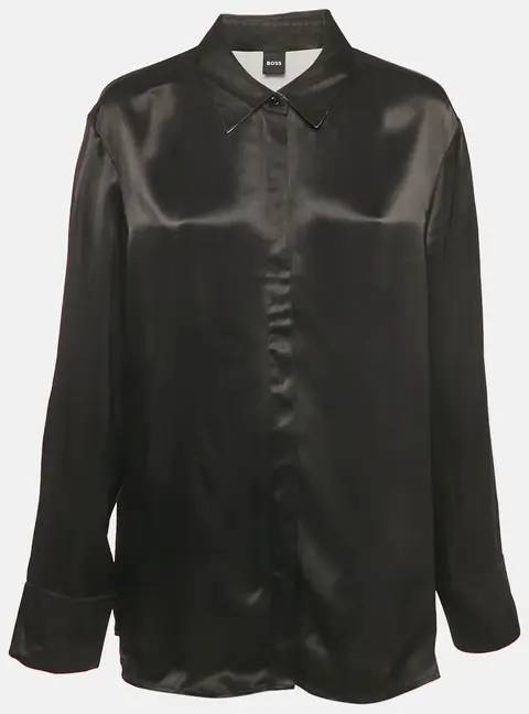 Boss By Hugo Boss Black Sateen Beruta Shirt XL
