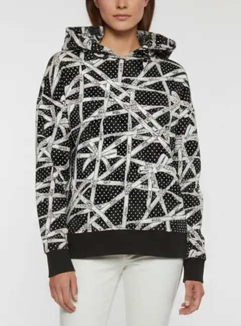 Boss By Hugo Boss Black Printed Jersey Ecaisy_Uw Hoodie M