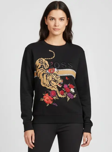 Boss By Hugo Boss Black Jersey Elaboss Lny Sweatshirt M