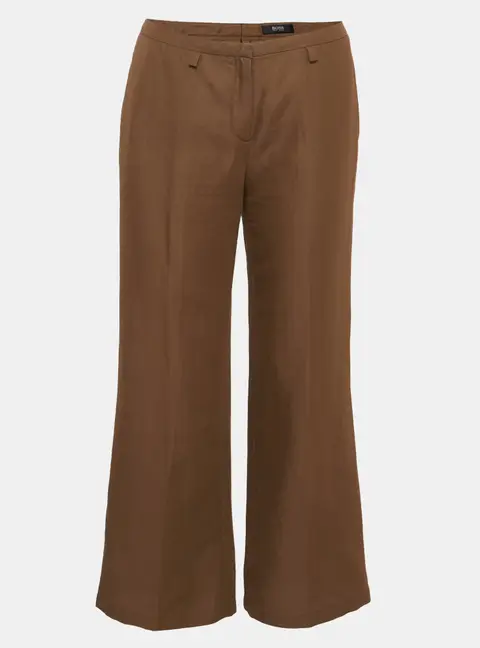 Boss By Hugo Boss Brown Linen Blend Straight Fit Pants S