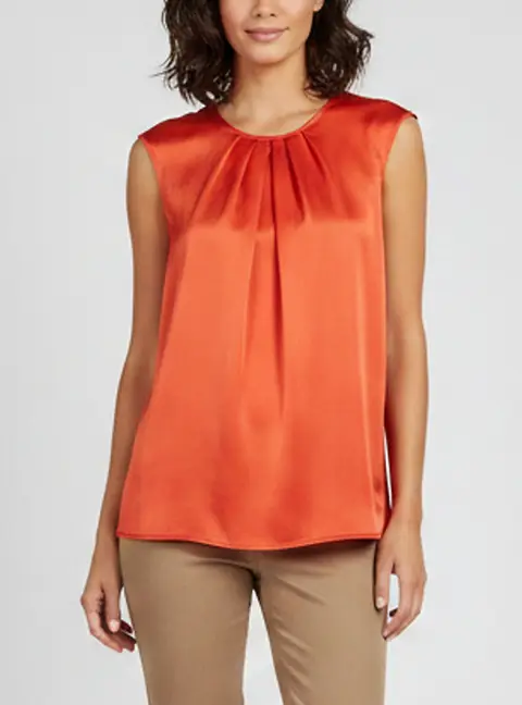 Boss by Hugo Boss Red Satin Sleeveless Inarih Top M