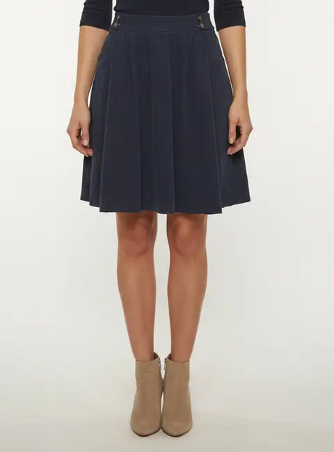 Boss by Hugo Boss Navy Blue Textured Crepe A-line Mini Skirt S