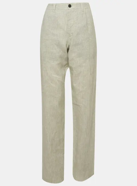 Boss By Hugo Boss Grey Linen Straight Fit Pants L