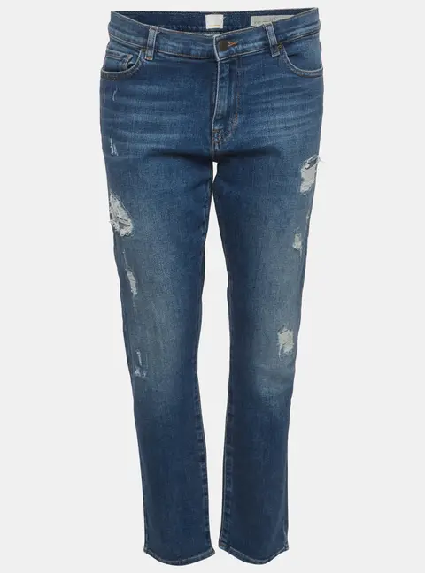 Boss By Hugo Boss Blue Denim Distressed Wreked Jeans M/ Waist 31.5