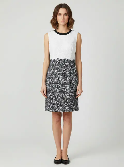 Boss By Hugo Boss White/Navy Floral Embroidered Deleva Dress and Jedella Jacket Set M/L