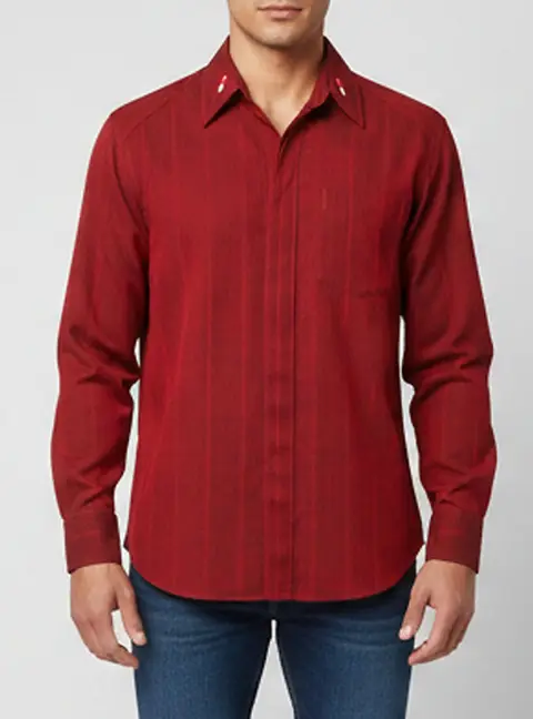 Bottega Veneta Red Striped Wool Blend Pocket Shirt S