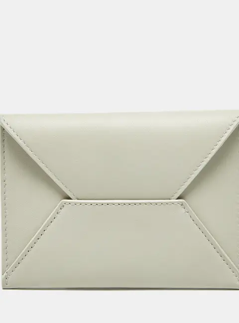 Bottega Veneta Off White Leather Envelope Card Holder