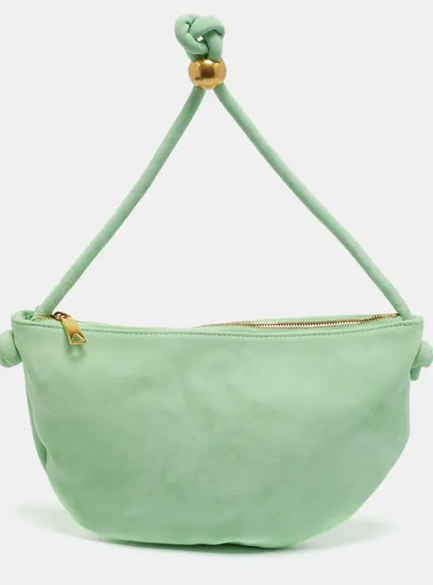 Bottega Veneta turn pouch Green Suede Pouch Clutch